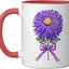 Taza Cerámica Noviembre Flor Púrpura Chrysantemo Rojo/Blanco
