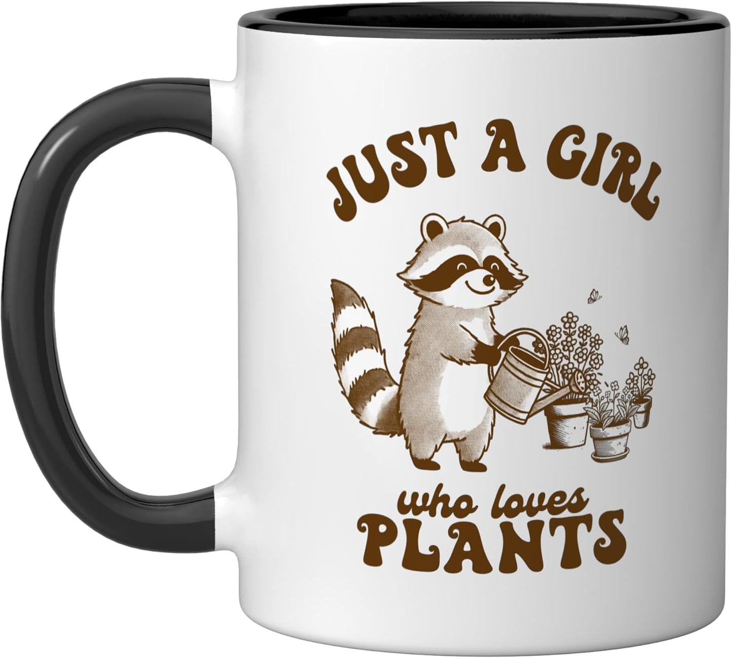 Taza Cerámica Jardinera Ratoncito Negro/Blanco