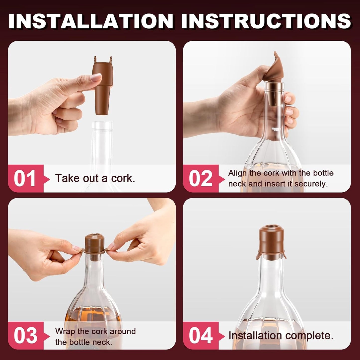 Paquete de 16 tapones de silicona para sello de vino reutilizables