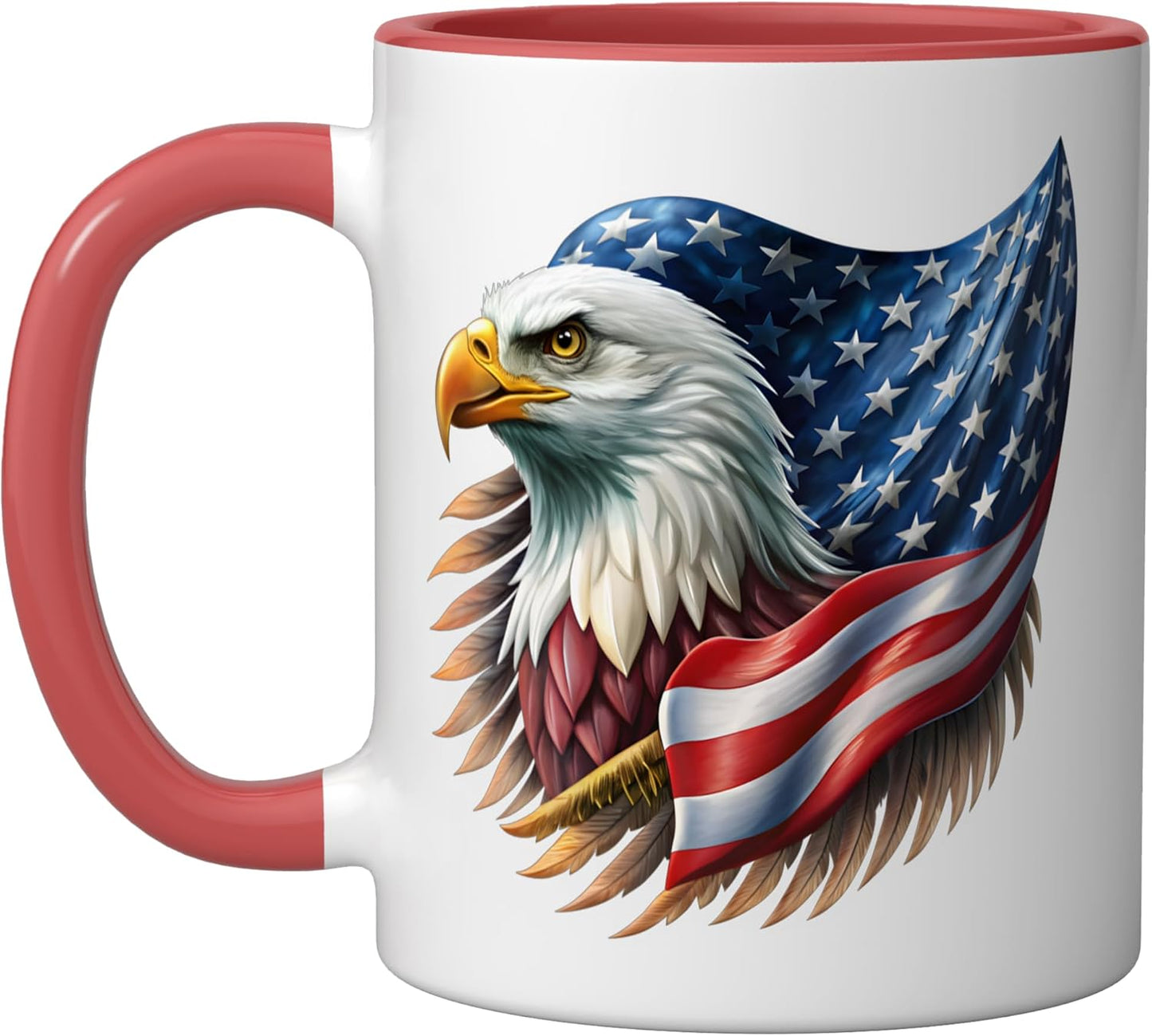Taza Cerámica American Eagle Roja/Blanca