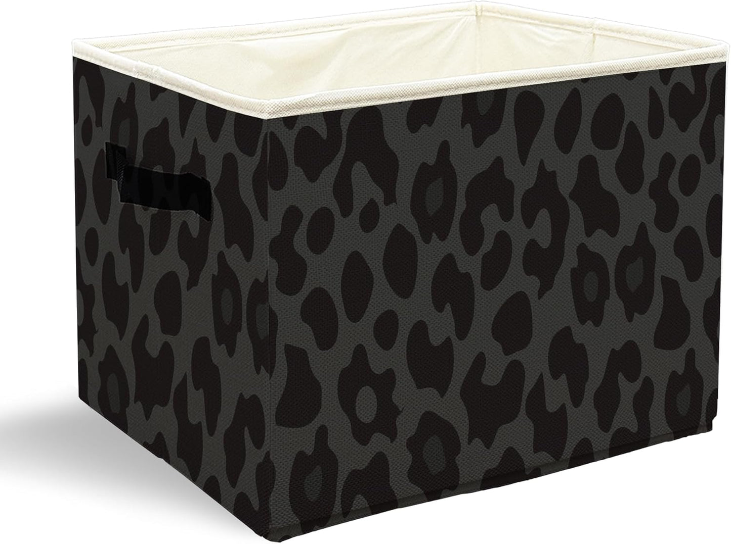 Cesta lavandería plegable estampado leopardo negro