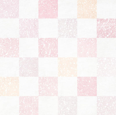 Papel tapiz cuadros pastel rosa blanco morado amarillo retro