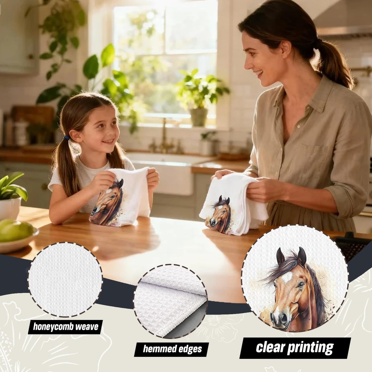 Toallas cocina animales rústicos 16x24pulg