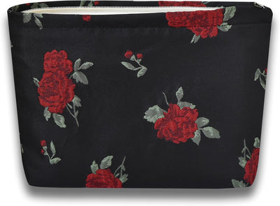 Bolsa cosmética para viaje mujer con flores gran capacidad