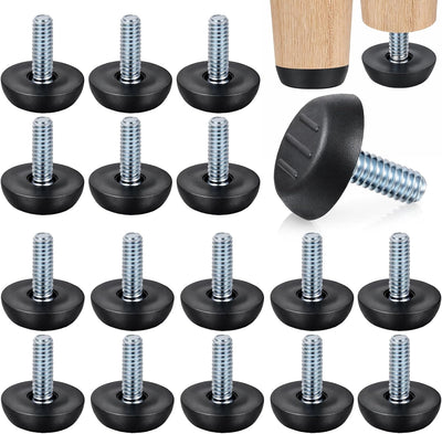 Niveladores patas muebles rosca UNC 1/4 ajustables antideslizantes