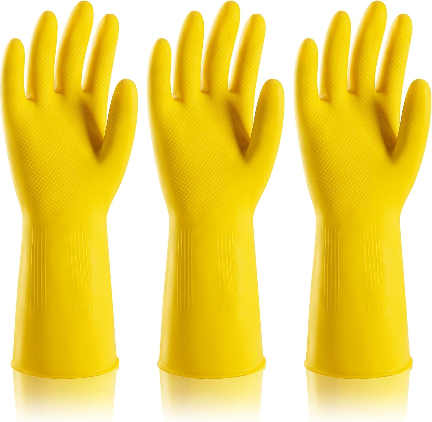 3 Pzas Guantes Goma Reutilizables para Hogar Cocina Baño
