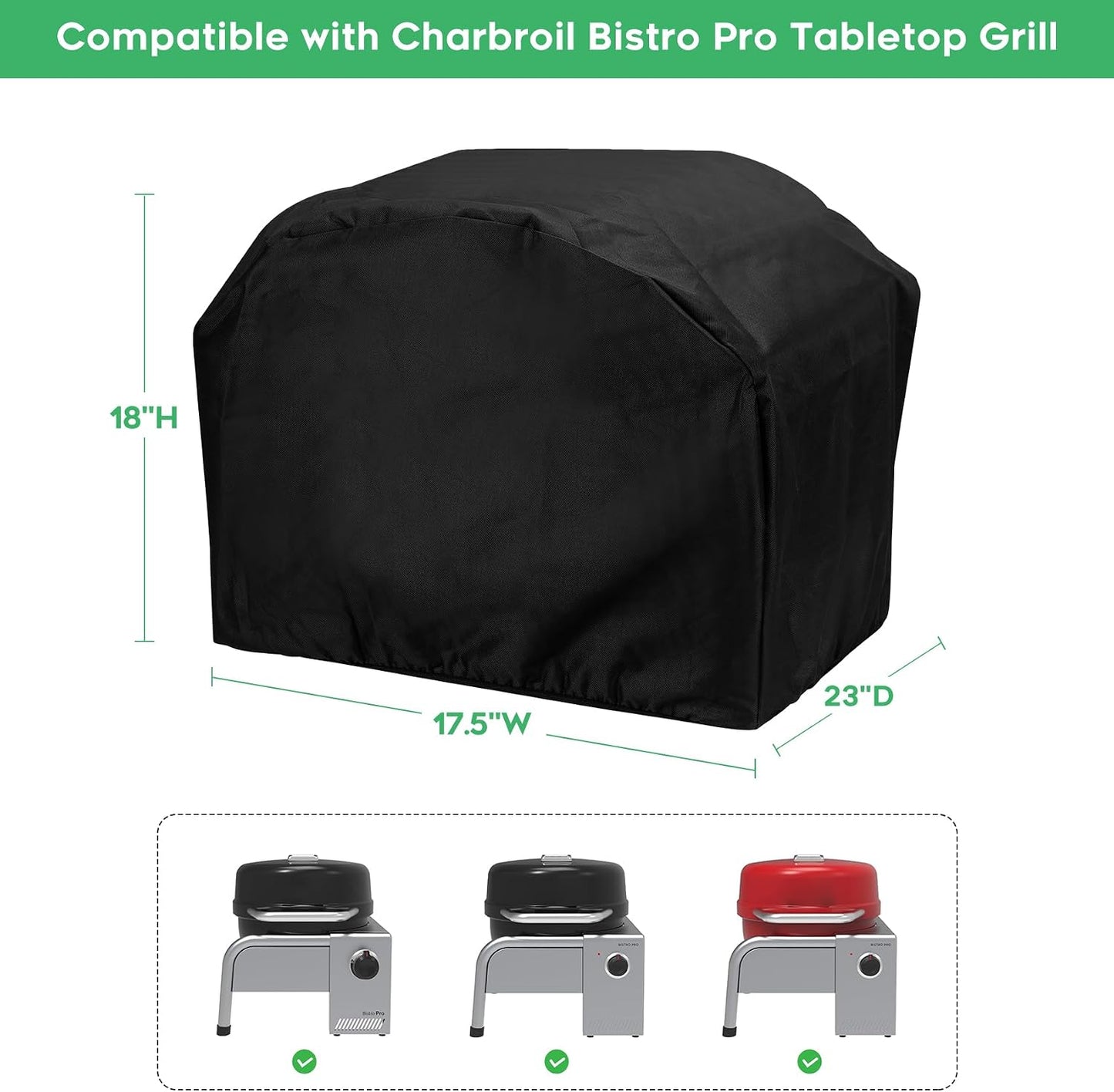 Cubierta para parrilla mesa Charbroil Bistro Pro 17.5x23pulg