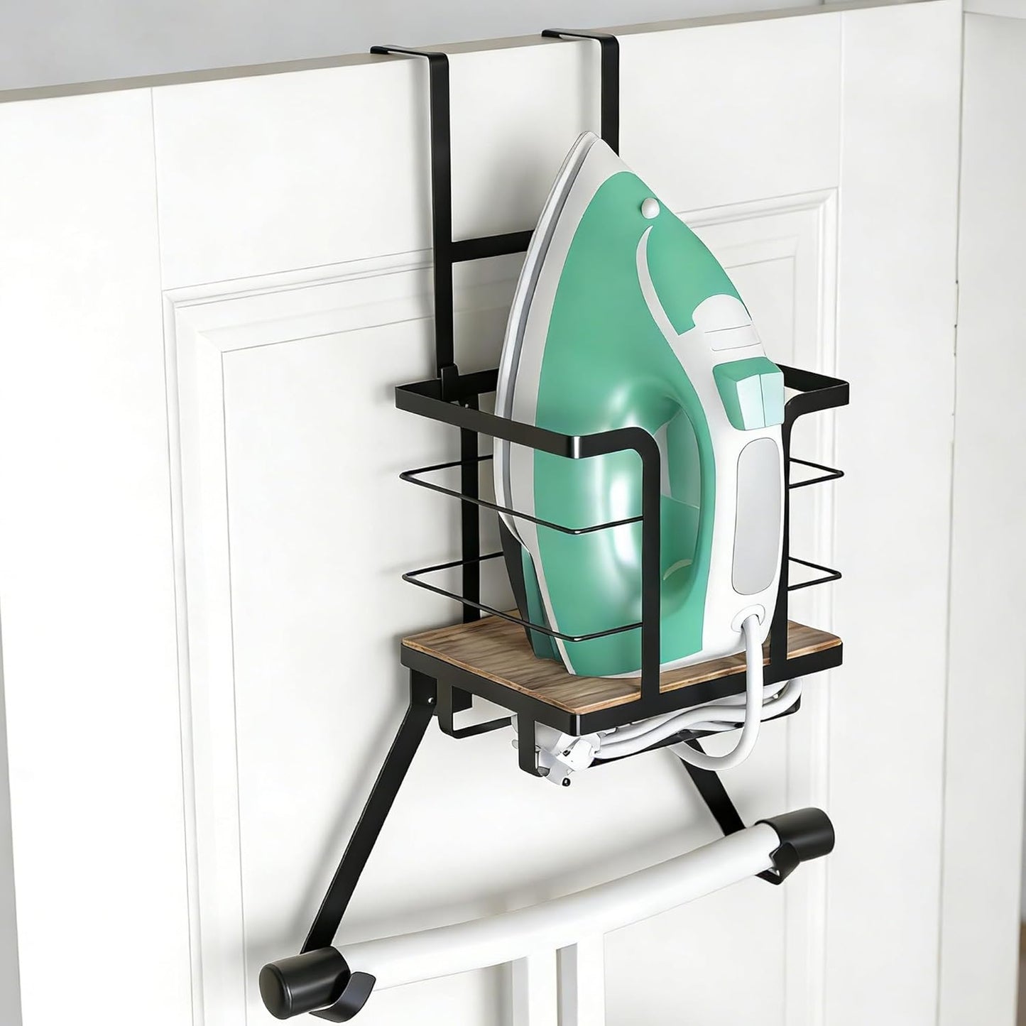 Soporte pared tabla planchar hierro negro adaptador patas T/Y