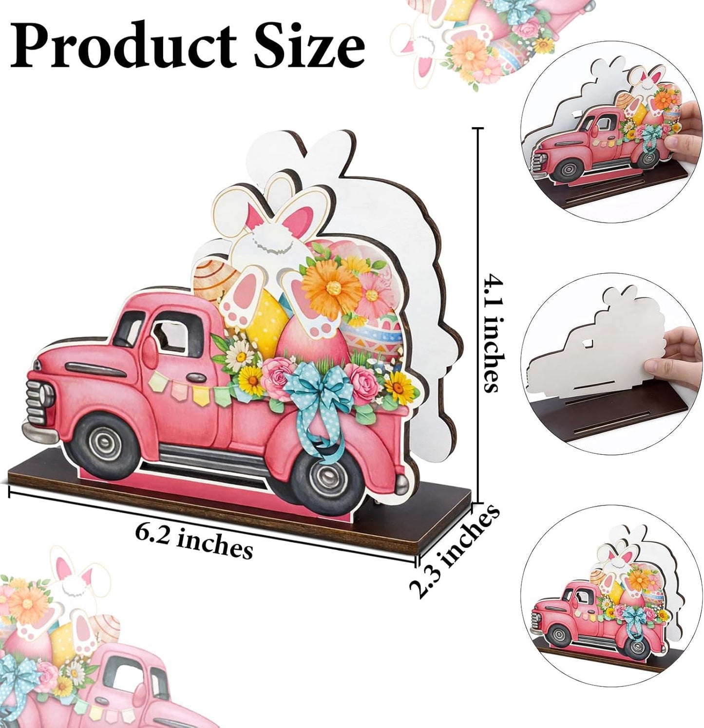 Servilletero Pascua rosa conejito madera decorativo cocina
