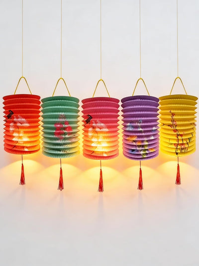 Faroles papel LED paquete 5 6.3pulg colorido festivales