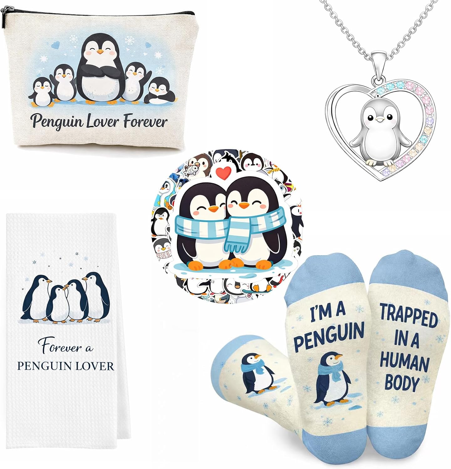 Juego 5 Pzas Pingüino Accesorios Temáticos Mujer