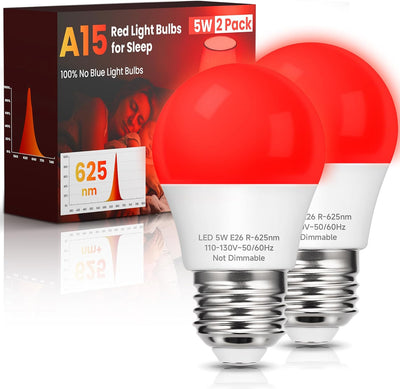 Bombilla roja A15 LED E26 5W 625nm bloqueo luz azul