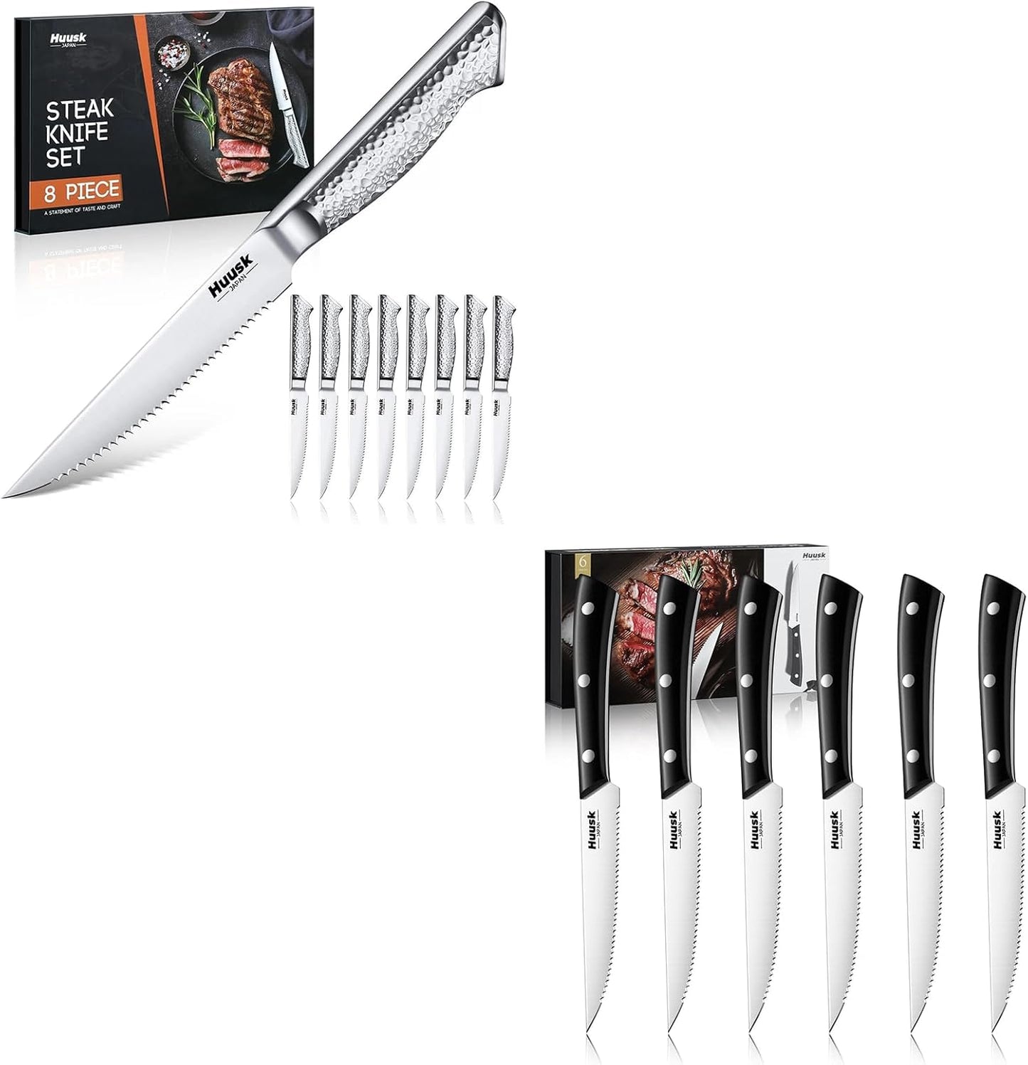 Juego de cuchillos para carne serrados Huusk de 8 piezas