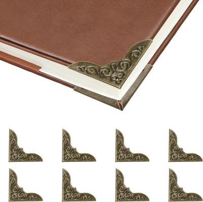 100 Protectores Esquina Metal Bronce para Libros y Albumes