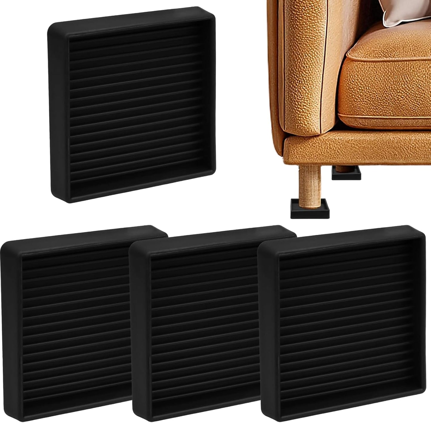 Almohadillas antideslizantes para muebles set 4 negro