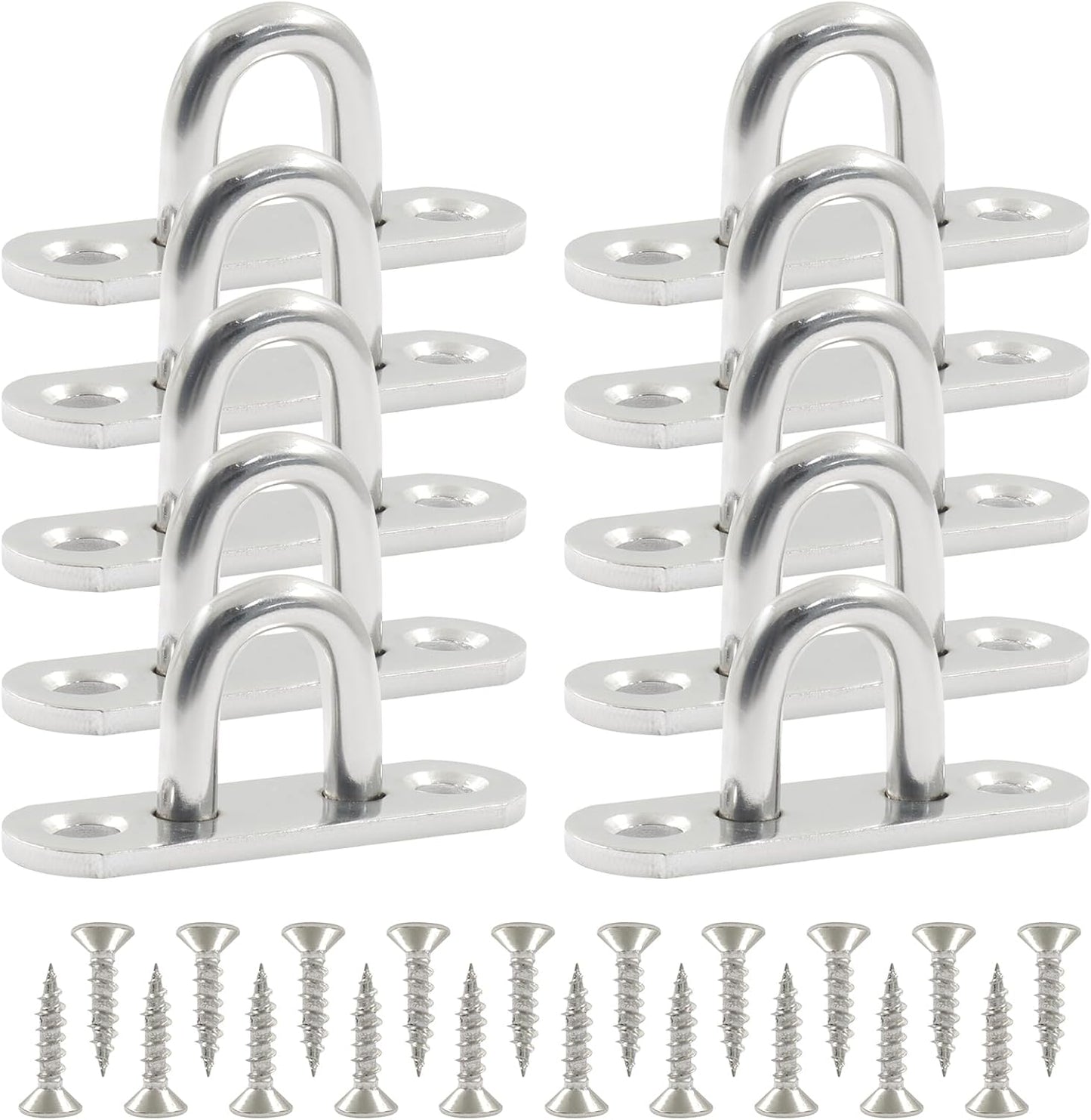 Pack 10 ganchos acero inox 304 para placa ojo pared techo