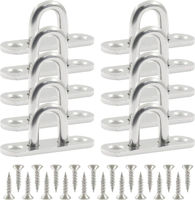 Pack 10 ganchos acero inox 304 para placa ojo pared techo