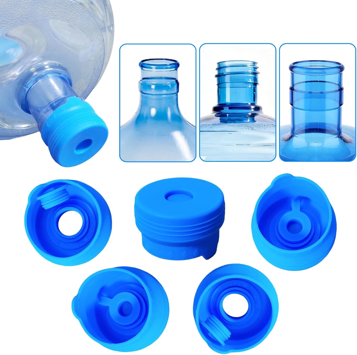 5 Tapas Silicona Repuesto 3-5gal Antiderrame 2.165pulg