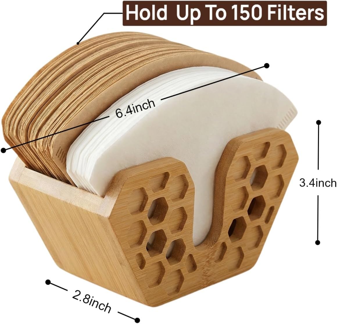 Soporte de filtro de café de bambú para Aeropress, Chemex, Hario V60