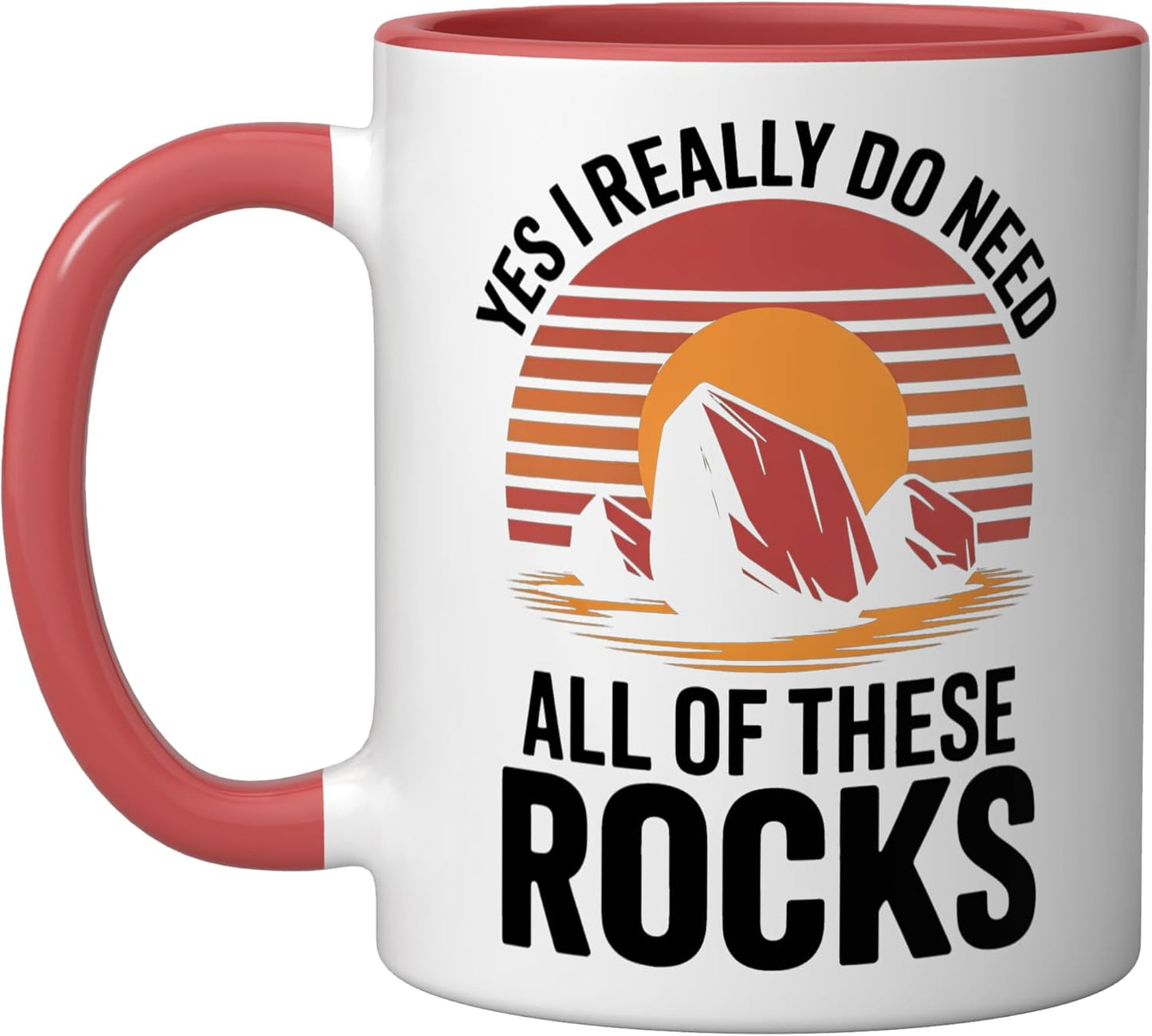 Taza Cerámica con Rocas Roja/Blanca