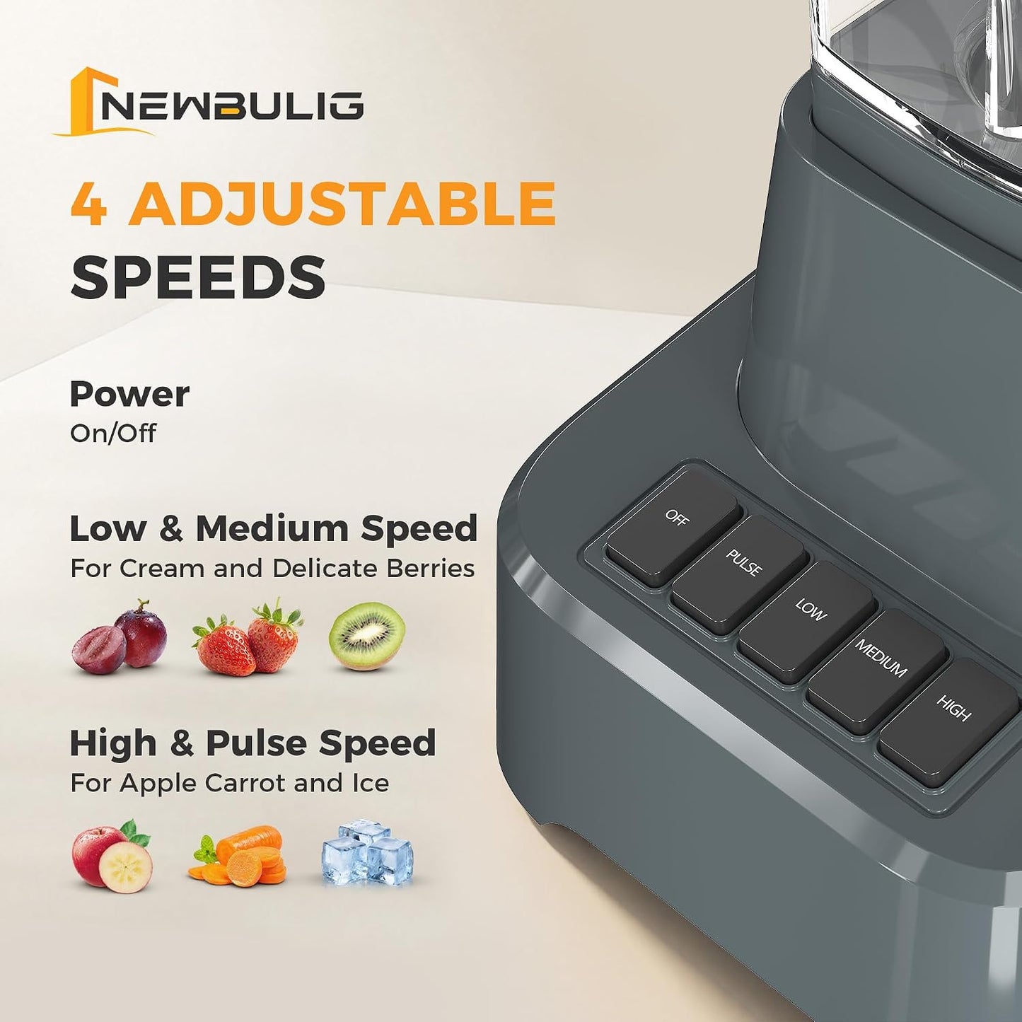 Licuadora profesional 850W jarra 54oz 4 velocidades pulso