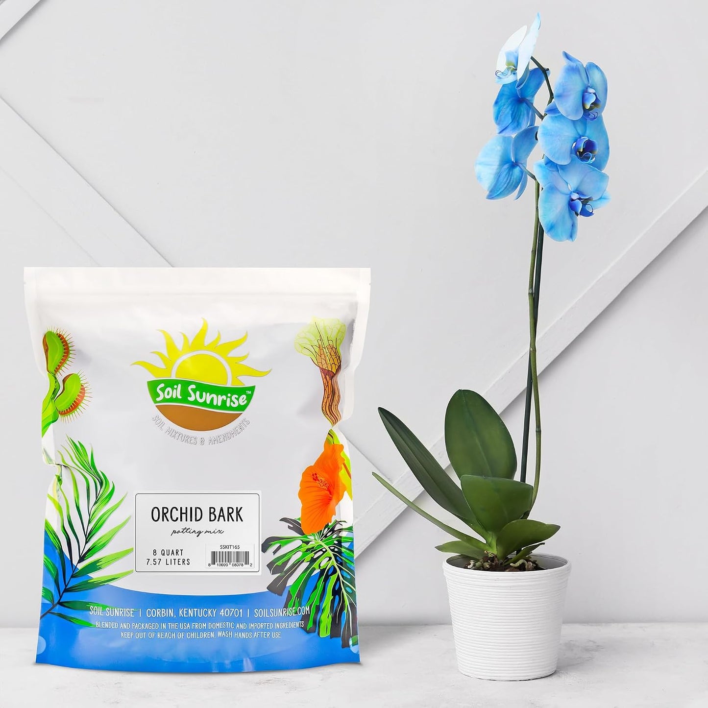 Corteza de pino orgánica para macetas orquídea 2.83l