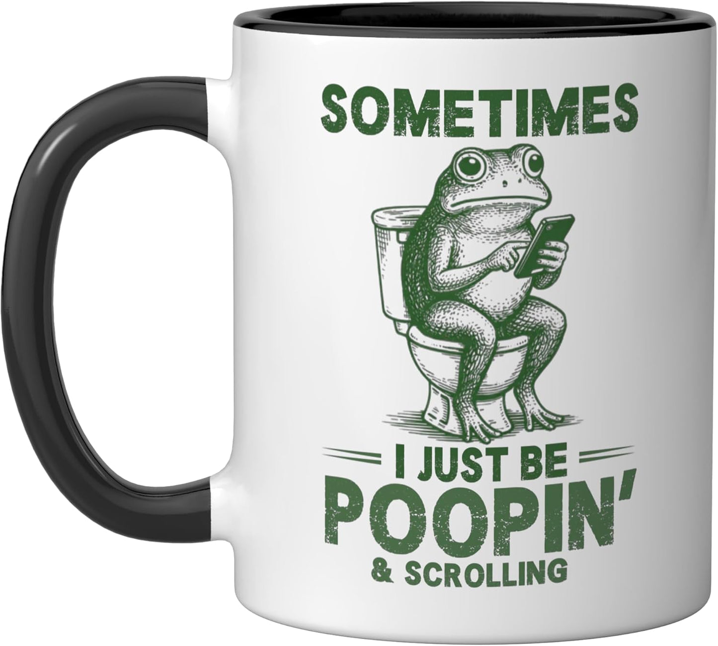 Taza cerámica de ranas memes para papá negro/blanco