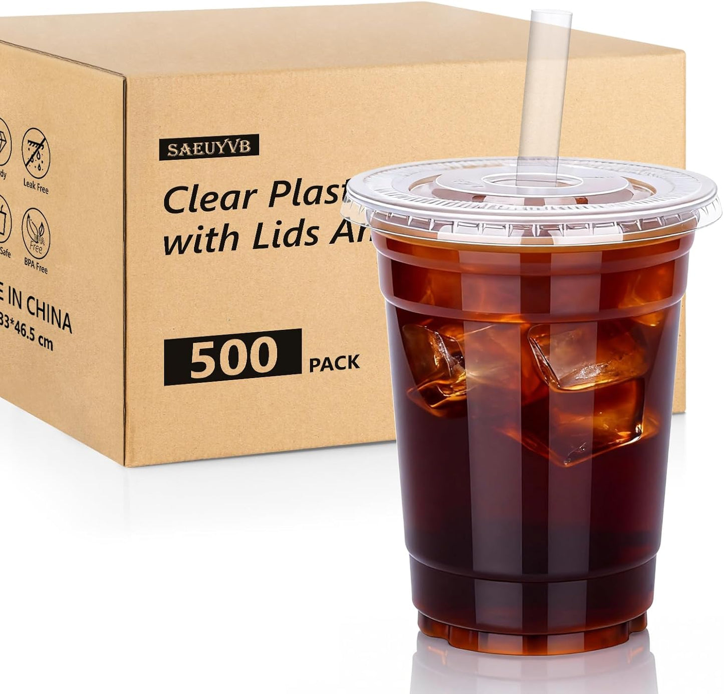 Pack 500 Vasos Plástico Transparente 16oz