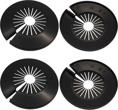 4 Pzas Cubiertas Plástico PP Negro Tubo Agua Drenaje 1.2-2pulg
