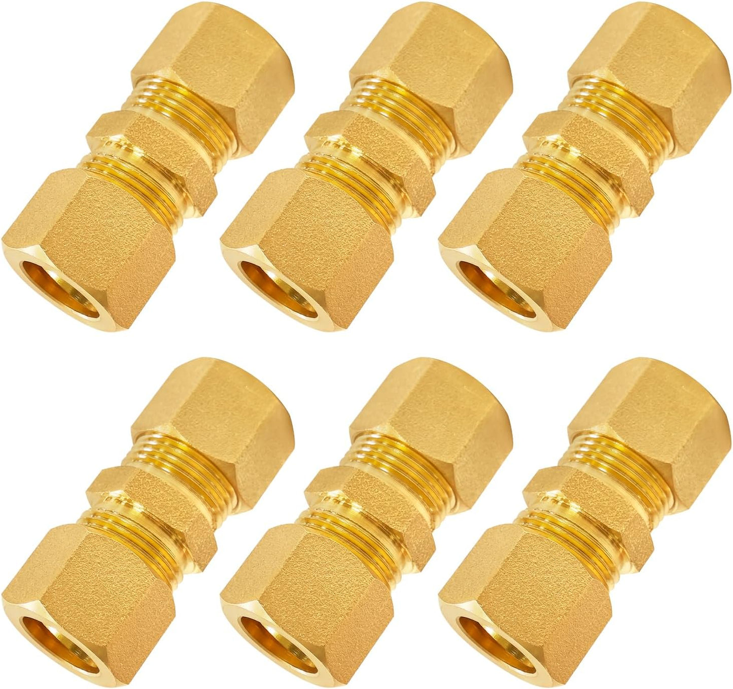 6 Pzas Accesorios Tubo Compresión Latón 1/2pulg