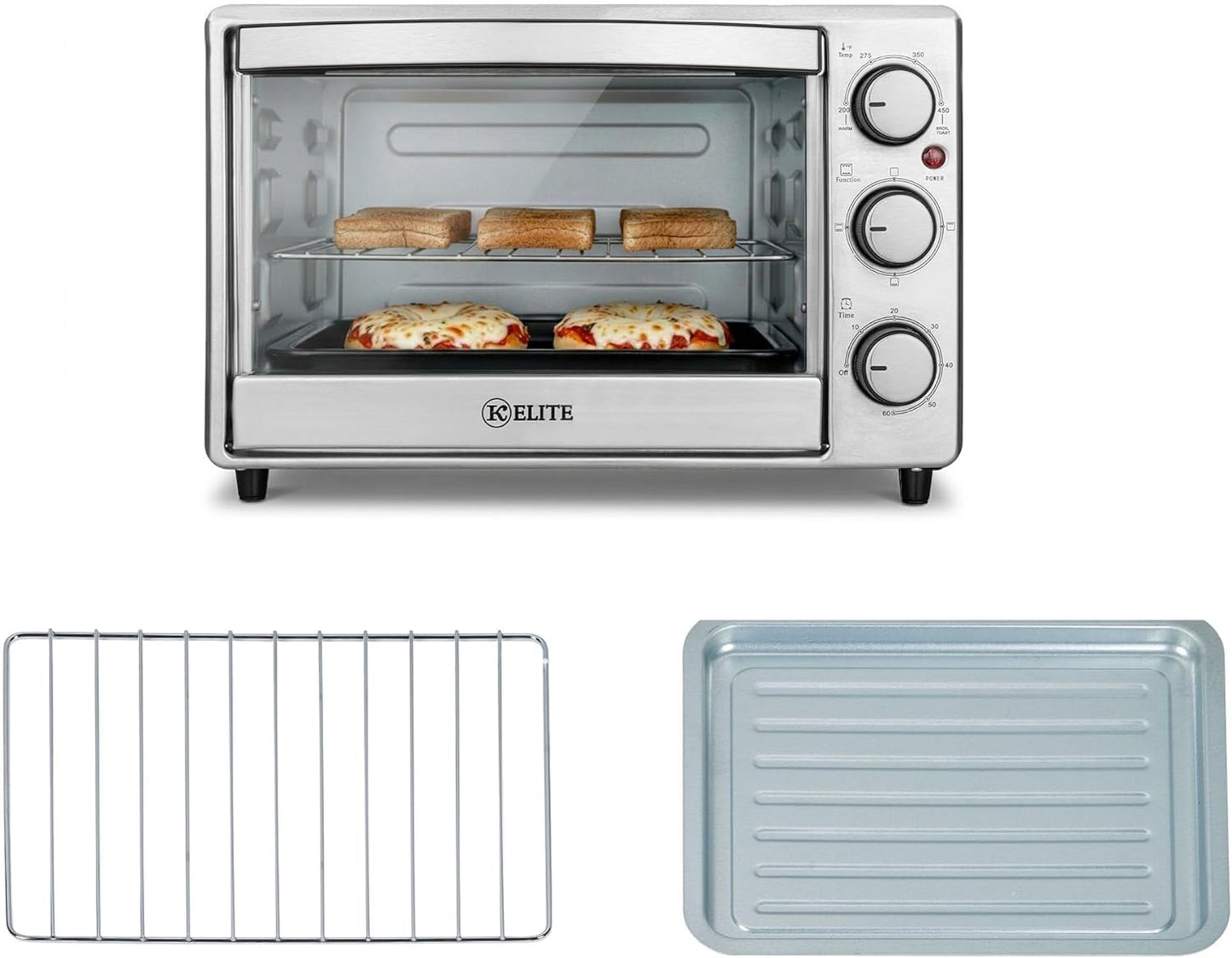Horno tostador Kitchen Elite de 6 rebanadas acero inoxidable