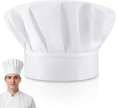 Sombrero de chef ajustable para adultos color blanco
