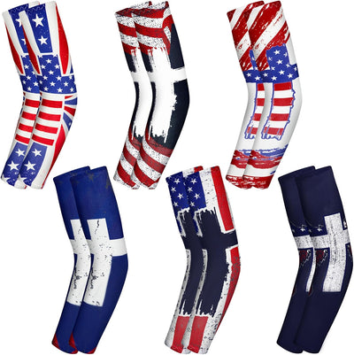 6 Pzas Mangas Brazo Bandera EE.UU. Refrescantes Béisbol