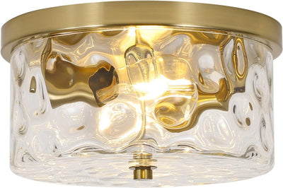 Lámpara techo empotrado 11.8pulg vidrio martillado 2 luces