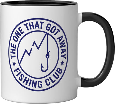 Taza Cerámica Pesca Humorística Negro/Blanco