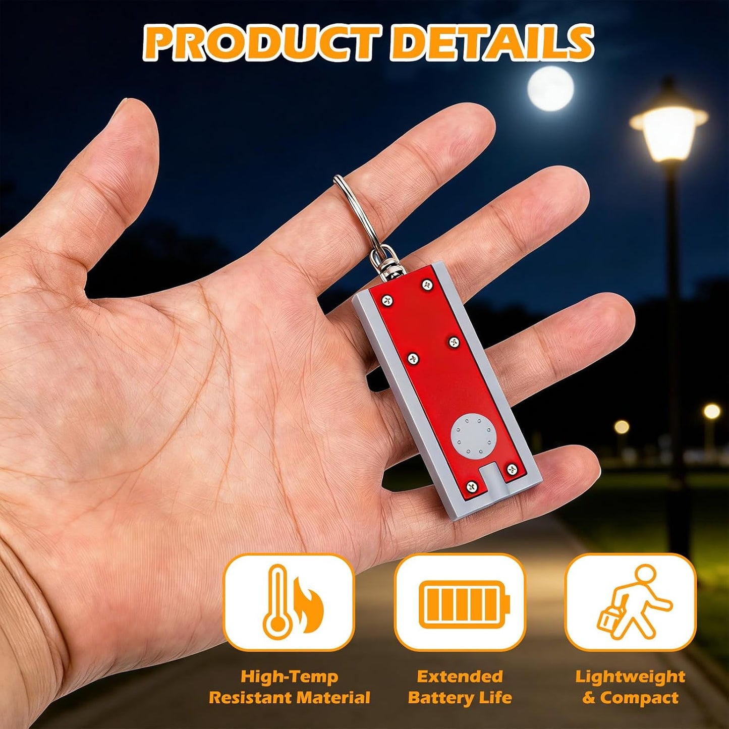 Set 36 mini linternas LED metal mosquetón emergencia