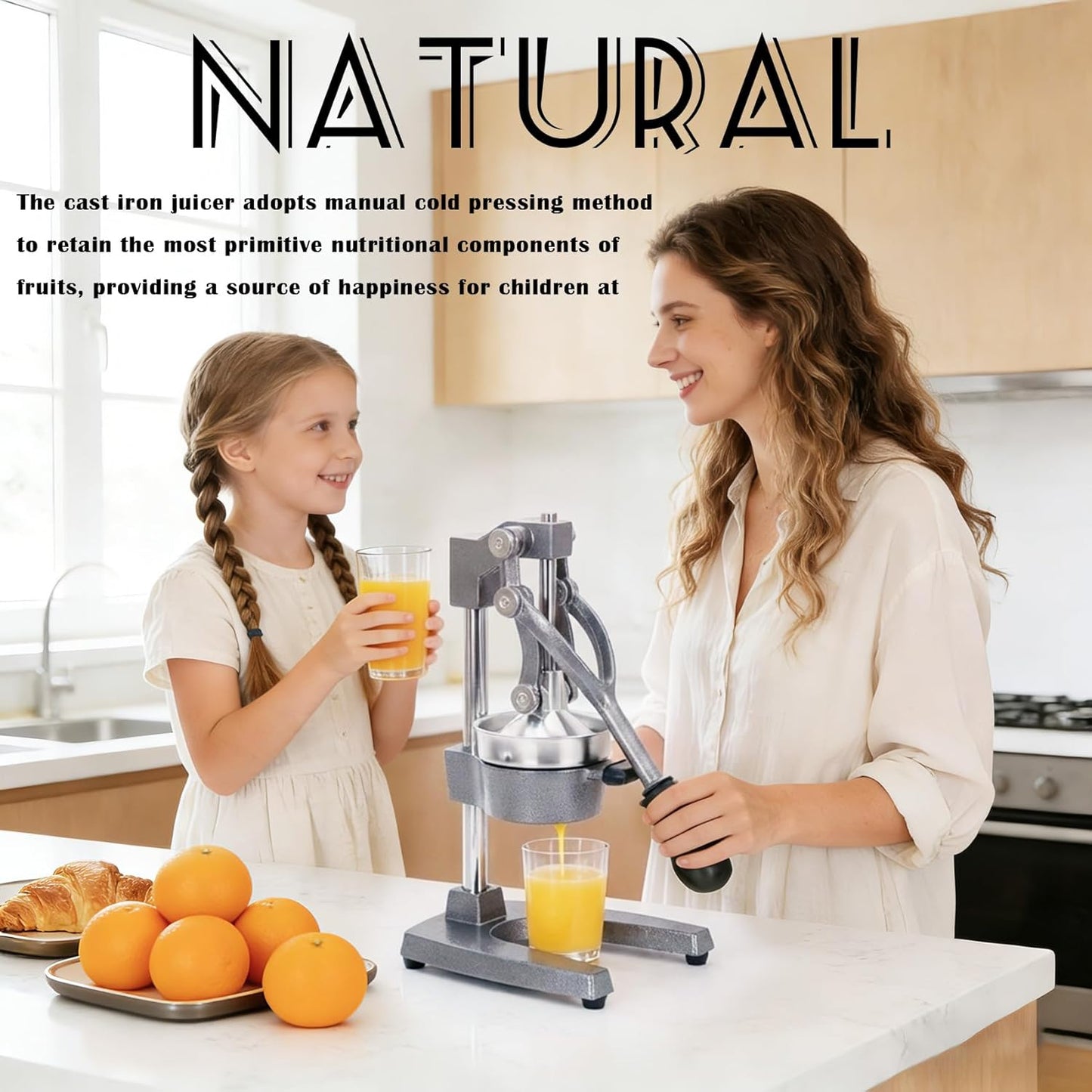 Exprimidor hierro fundido manual sin pelar para naranja limón