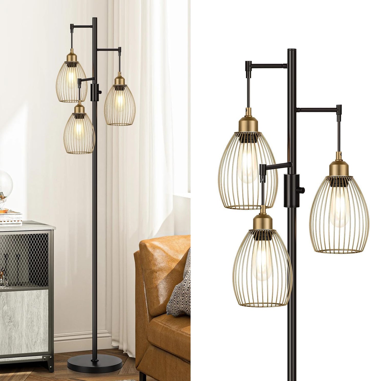 Lámpara piso industrial con cabeza lágrima 800lm LED
