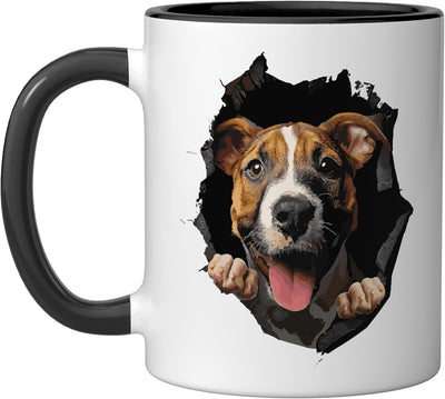 Taza Cerámica American Staffordshire Terrier Negro/Blanco