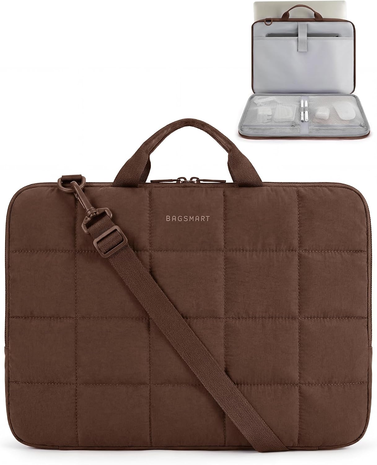 Funda laptop asa para mujer 15-15.6pulg marrón café