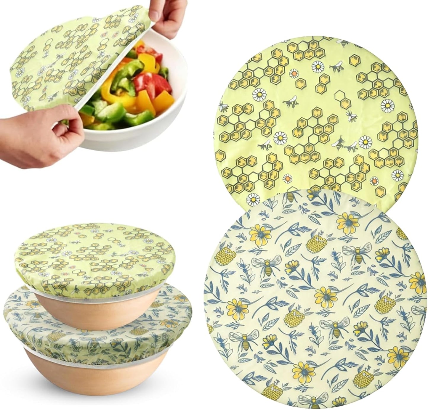 2 fundas reutilizables cera abeja 10/12pulg para pan masa madre