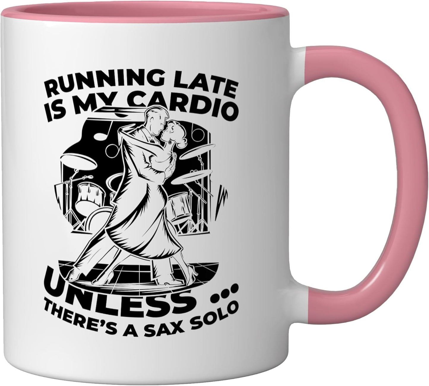 Taza de cerámica para música jazz en rosa/blanco