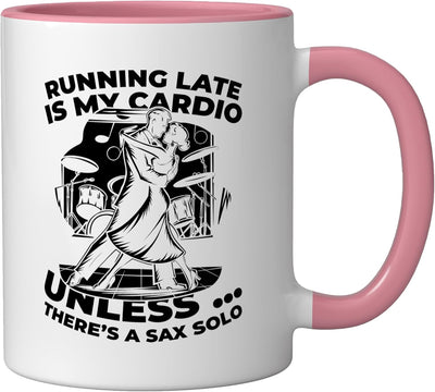 Taza de cerámica para música jazz en rosa/blanco