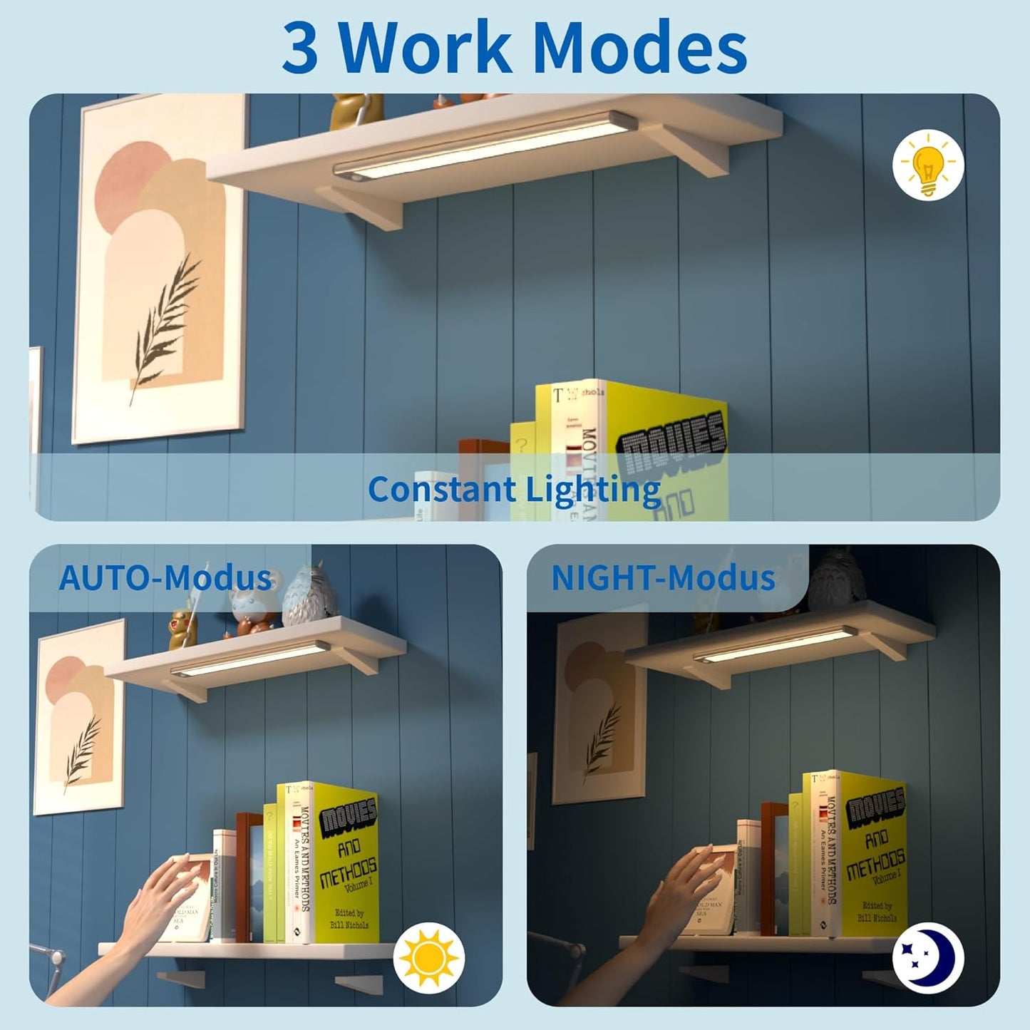 2 Luces Magnéticas Recargables LED Sensor Movimiento