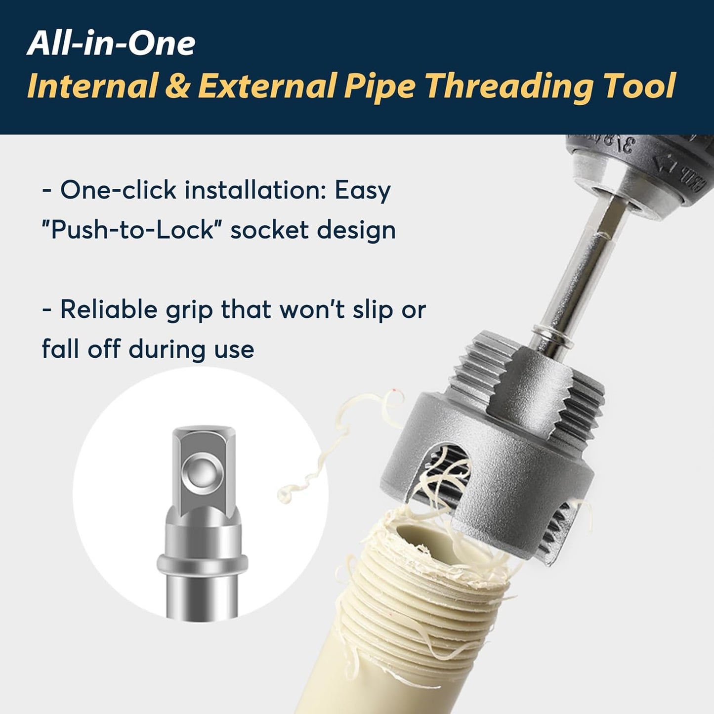 Enhebrador PVC set 3 pzas 1 ″ 1/2 ″ 3/4 ″