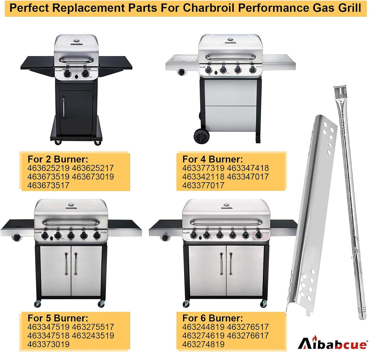 Repuesto parrilla Charbroil 18pulg 5 quemadores
