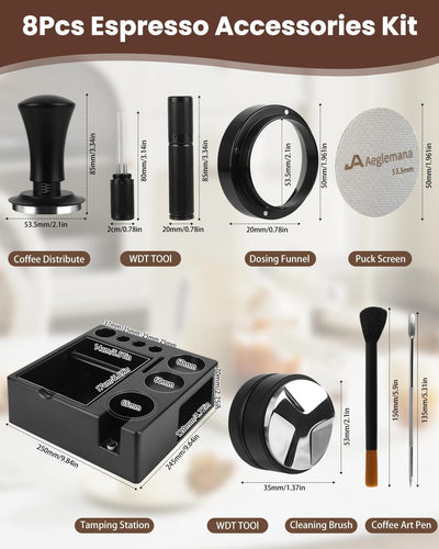 Kit 8 accesorios expreso con distribuidor café y herramientas
