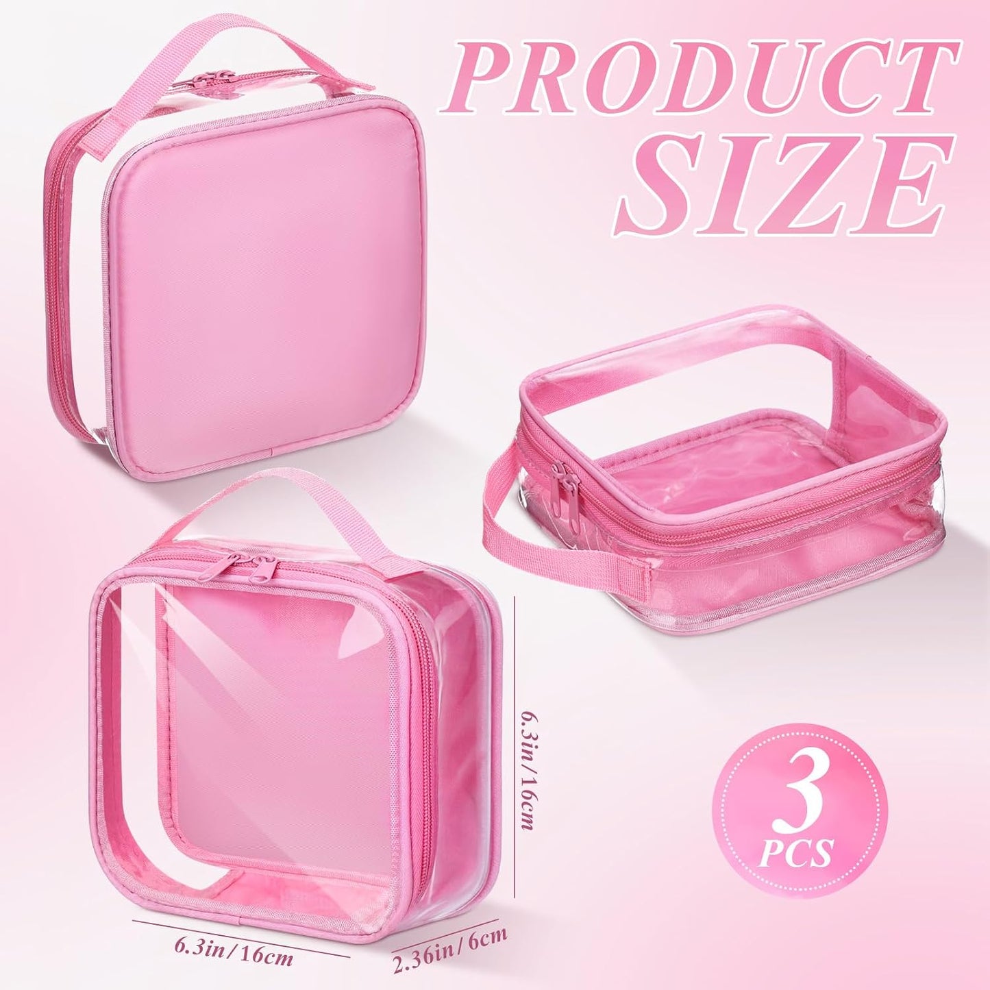 3 bolsas TSA aprobadas reutilizables 1qt transparente con asa
