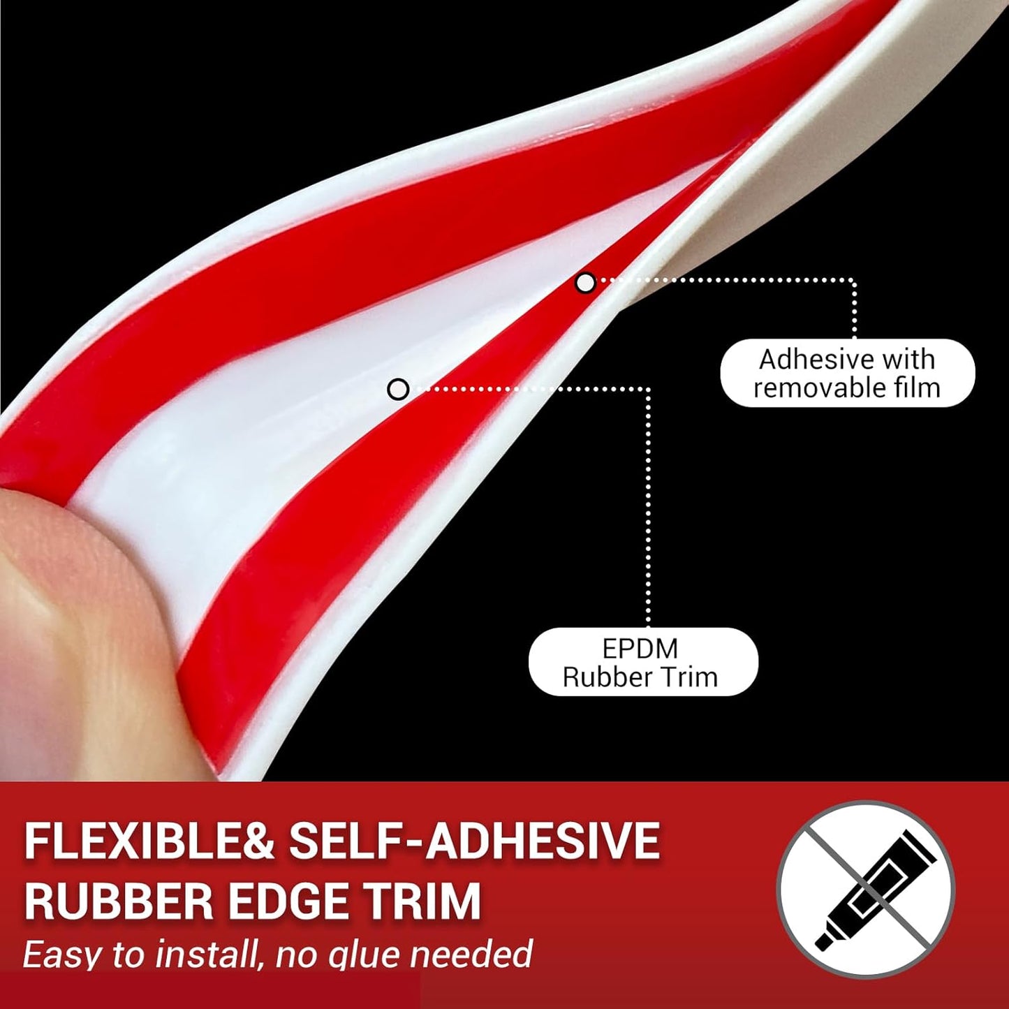 Protector bordes flexible autoadhesivo 1/8pulg para vidrio y madera