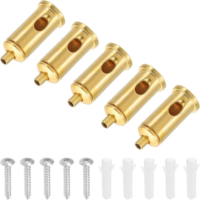 Set 5 Conectores Cable Acero Ajustables Base Colgar Lámpara Dorado